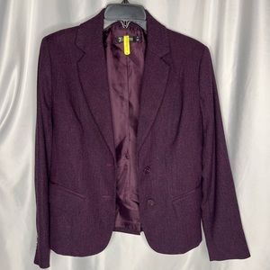 NY & Co Eggplant Purple Tailored Blazer with Pockets - Size 6